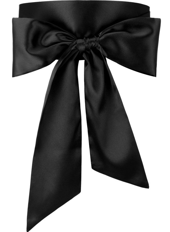 Glitopper Women Satin Waist Belts Dress Sash Waist Belt for Special Occasion Bridal Wedding Prom Formal 3.5'' Wide(Black) - Image 1
